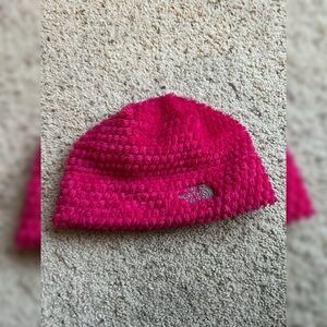 The North Face pink fleece hat